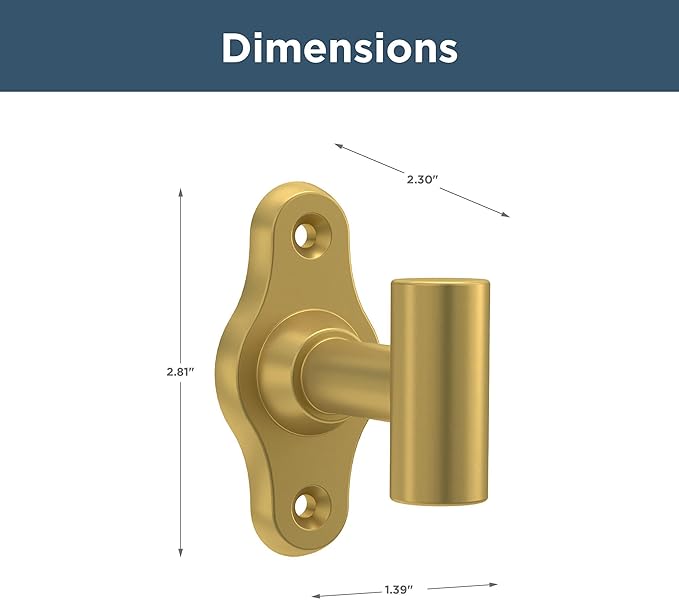Franklin Brass Calloway (1-Pack) Towel Hooks Satin Gold Single Bathroom Hooks Wall Mounted for Robes & Towels Hand Towel Hook Holder Kitchen, Bathroom Accessories CLWY35-SG