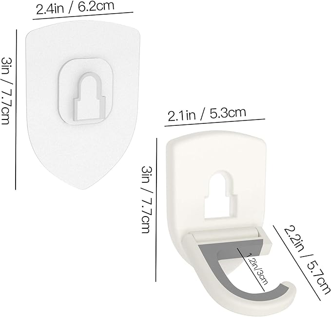 Broom Holder Wall Mount Self Adhesive, Broom and Mop Organizer Wall Hanging, No Drilling Anti-Slip Broom Hook Over Door for Home, Kitchen, Garden, Garage Storage 4-Pack
