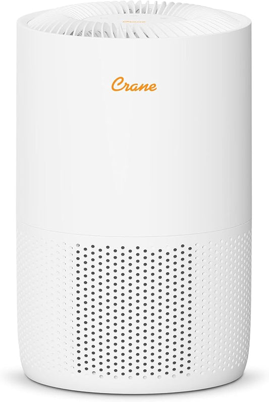 Crane True HEPA Air Purifiers for Home, Up To 300 Sq Ft, Air Purifiers For Bedroom, and Office, Removes Dust, Smoke, Pet Dander, and Allergens, Purifier HEPA with Sleep Timer, Child Lock, Aroma Tray