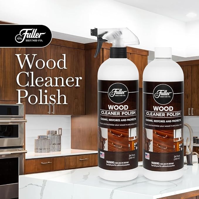 Fuller Brush Wood Polish & Cleaner – Conditions, Shines & Protects Wood Surfaces – Removes Dust, Smudges & Stains – Safe for Furniture, Cabinets, Tables & Trim - (Refill Bottle - Pack of 1)