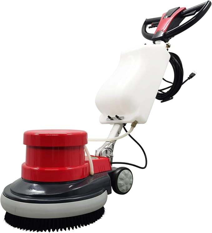 110V Floor Cleaning Machine, 17" Heavy Duty Multi-functional Floor Scrubber, Commercial and Industrial Scrubber Machine Red