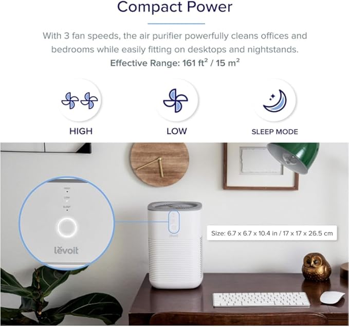 LEVOIT LV-H128 Air Purifier Replacement Filter, Genuine LV-H128-RF Air Filters, Capture Dust Smoke Pollen, Activated Carbon, 3-Stage Filtration System, 2 Piece Set, 2 Pack
