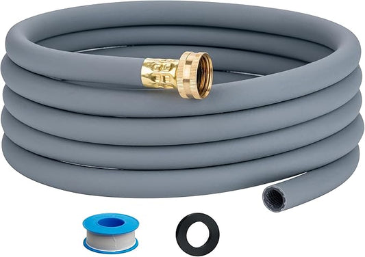 5FT Dehumidifier Drain Hose with 3/4” FHT Brass Rustproof Connector, Versatile Drain Hose Perfectly Compatible with most Dehumidifiers and 3/4” external thread outlet, No Leak (Grey, 5FT)