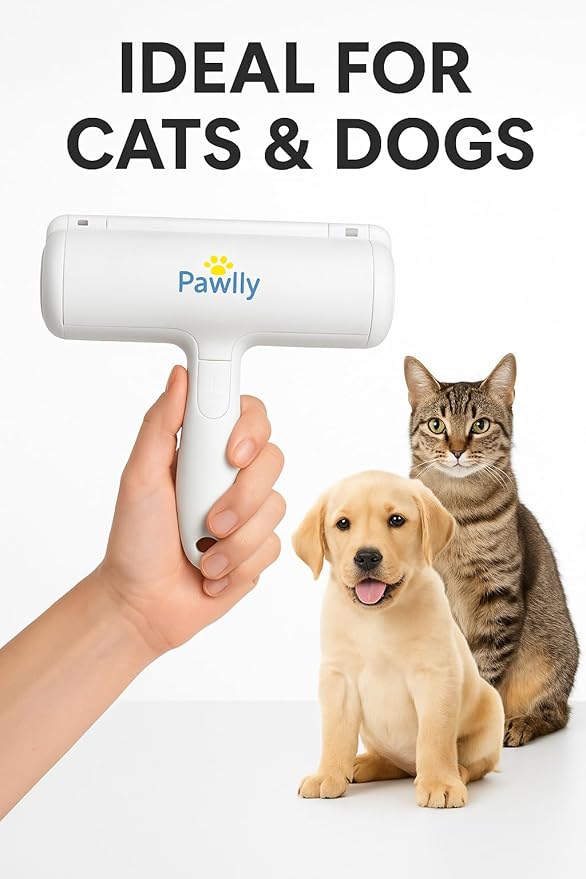 Pet Hair Remover Roller – Reusable Lint Roller for Dog & Cat Hair on Furniture, Couch, Carpet, Car & Bedding – Self-Cleaning Fur Remover, No Sticky Refills