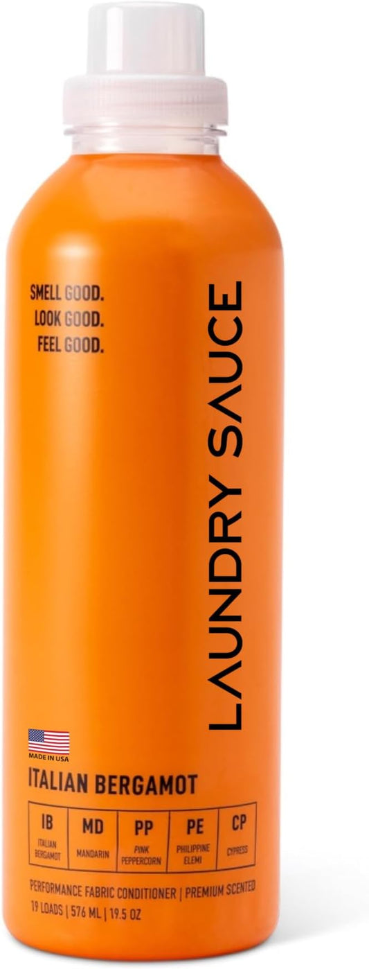 Laundry Sauce - Laundry Fabric Softener (Italian Bergamot) Luxury Fragrance, Softens & Preserves Fabric, Reduces Wrinkles, 19 Fl Oz