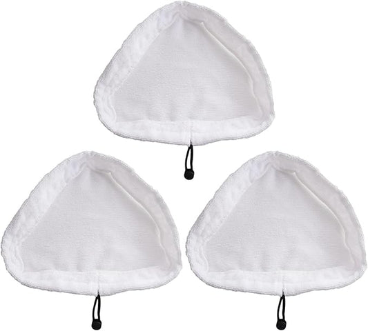 3Pcs Triangular Steam Mop Replacement Pads, Washable Microfiber Cleaning Pads 11.02 x 8.66 Inches