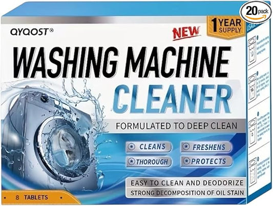 QYQOST Washing Machine Cleaner Tablets, Deep Cleaning Descaler for Front Loader and Top Load Washer, 1 Year Supply