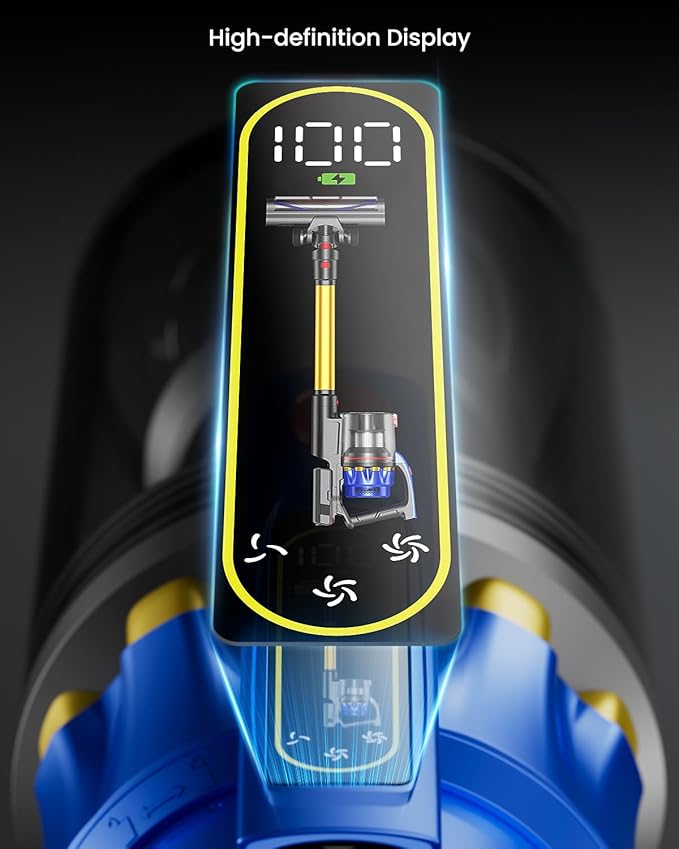 Cordless Vacuum Cleaner, 600W 50KPA 70Mins Vacuum Cleaners for Home, Self-Standing Stick Vacuum with Removable Battery, Wall Mount Charging, Anti-Tangle Roller Brush for Pet Hair, Carpet, All Floors