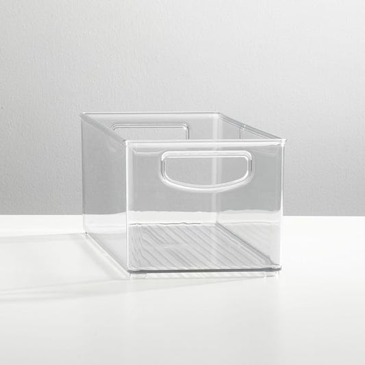 mDesign Household Storage Bin for DVDs, PS4 and Xbox Video Games - Pack of 2, Large, Clear