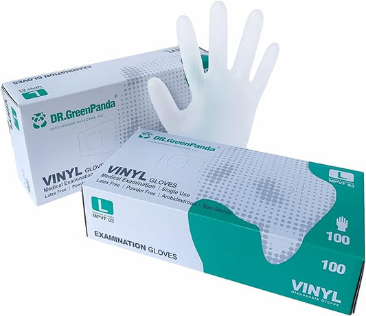 Clear Vinyl Gloves Latex Free & Powder Free - Food Safe Disposable Gloves for Cooking Cleaning - Comfort Fit