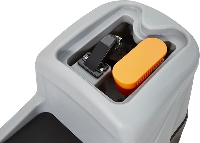 Battery Powered Ride-On Commercial Floor Scrubber Machine, 22" Brush, 31.5" Squeegee Width, 19 gal Solution Tank, 20 gal Recovery Tank, 5 hr Use 7 hr Charge, 200 RPM, 48,400 Sqft/H, Batteries Included