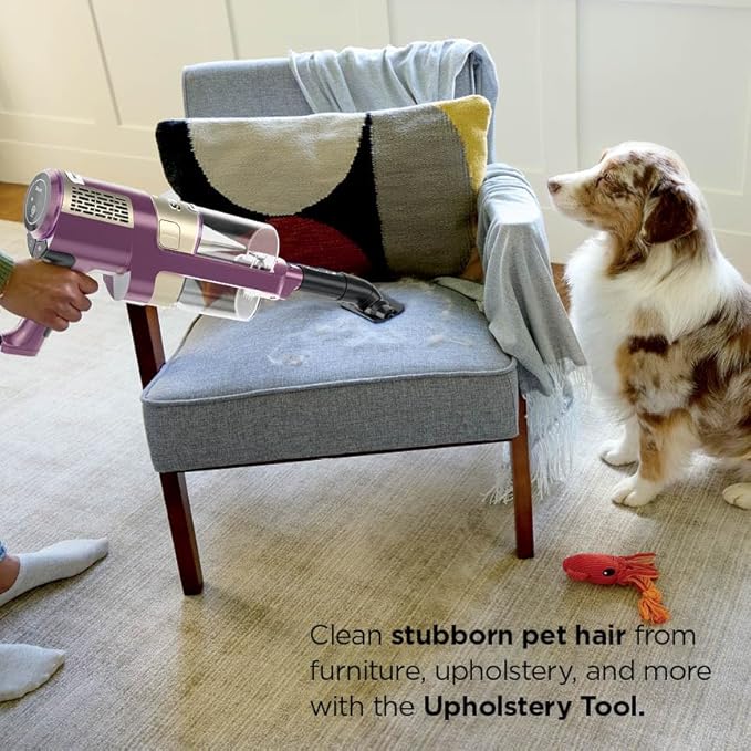 Shark POWERDETECT Ultra-Light Corded Stick Vacuum with DuoClean Technology, Self-Cleaning Brushroll for No Hair Wrap, Anti-Allergen Complete Seal, and Odor Neutralizer Technology, Purple, HZ4001AMZ