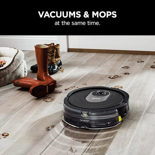 Shark AI Robot Vacuum & Mop with Self-Cleaning Brushroll for Floors, Carpet Black/Silver (RV2001WD) With LiDAR Navigation