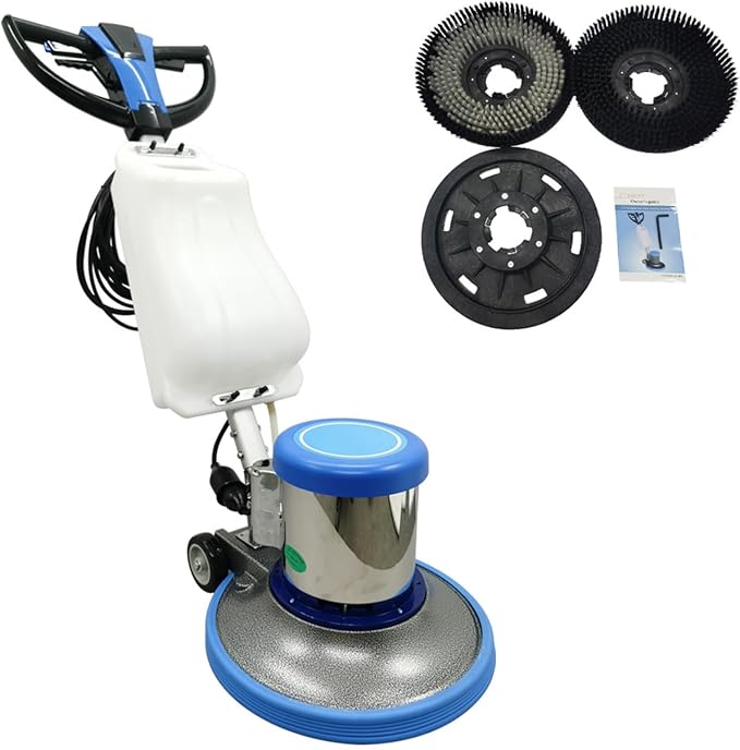 110V Floor Polishing Machine, 17" Commercial and Industrial Floor Scrubber, Blue Heavy Duty Multi-functional Floor Buffer Polisher Machine