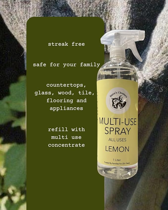 Steve's Cleaners Lemon Multi-Use Spray Lemon Essential Oil Biodegradable Spray 32 oz (Pack of 3)