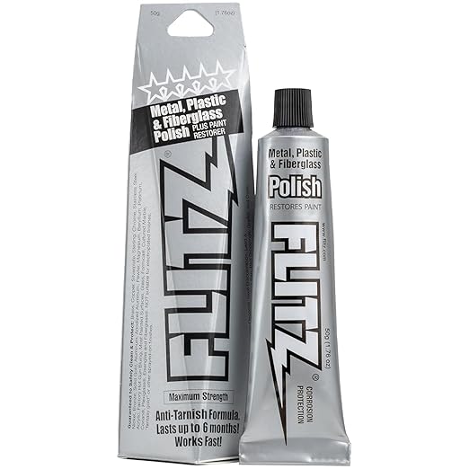 Flitz Multi-Purpose Metal Polish Paste - 1.76oz Tube of USA-Made Chrome Polish - Works on Stainless Steel, Aluminum, Plastic, Jewelry and Cars - Non-Abrasive Cleaner & Rust Remover (1 Pack)