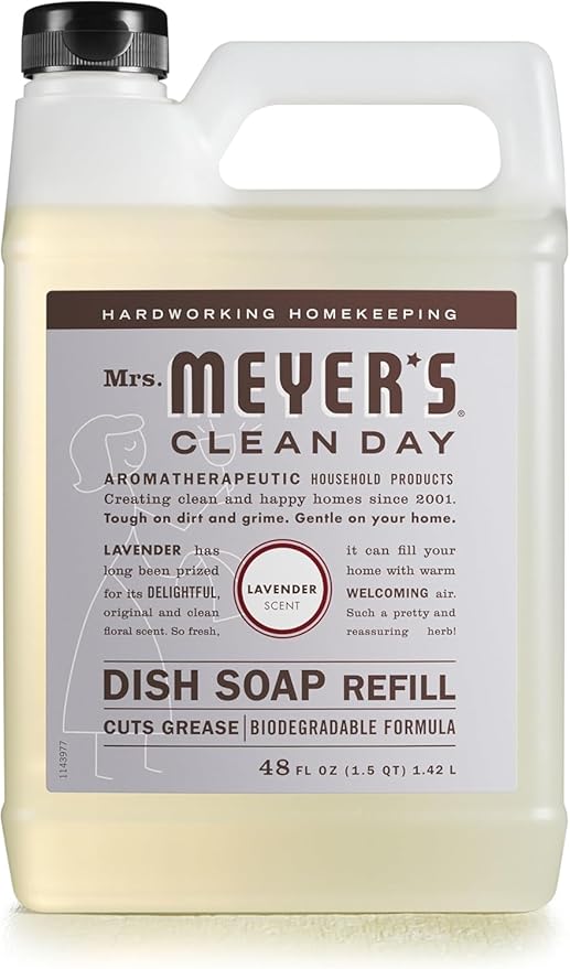 MRS. MEYER'S CLEAN DAY Liquid Dish Soap Refill, Lavender, 48 fl. oz