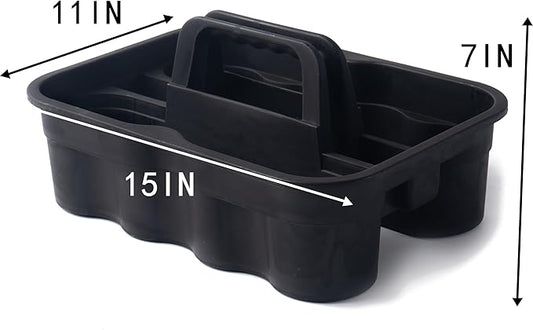 Matthew 3 Pack Large Plastic Tote Tool & Deluxe Supply Cleaning Caddy w/Handle Portable Shower Basket Storage Caddy for Cleaning,Take-Out Drink,Bathrooms - Black&Gray&Green