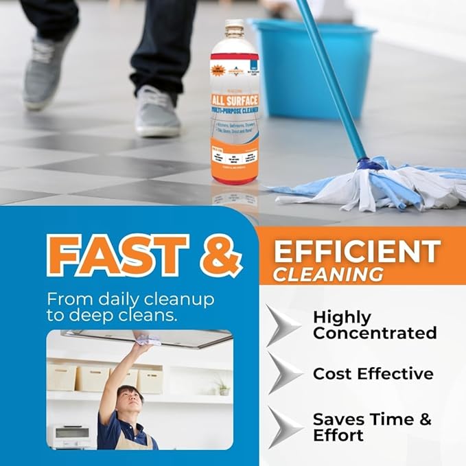 All-Surface Daily Cleaner – Streak-Free Multi-Surface for Tile, Stone, Countertops, Stainless Steel & More, PH-Neutral, Residue-Free