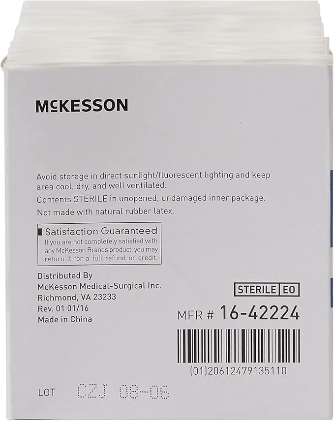 McKesson Non-Woven Sponges, Sterile, 4-Ply, High Absorbency, Polyester/Rayon (2 X 2 Inch (100 Count))
