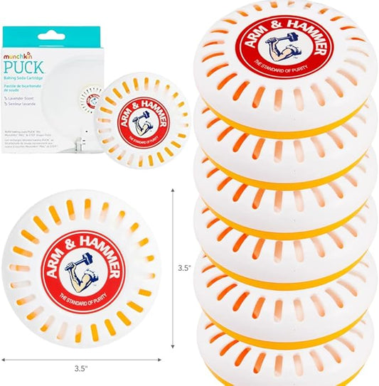Odor Eliminator Cartridges, 6 Pack, Lavender Scent, Baking Soda Puck, Diaper Pail Deodorizer