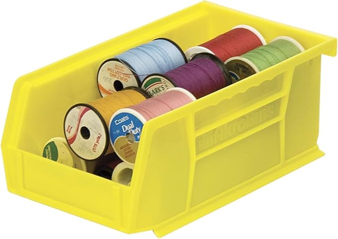 Akro-Mils 30220 AkroBins Plastic Storage Bins, Space-Saving Stackable Bins for Garage, Pantry, Craft Organization, 7" x 4" x 3", Green, 24-Pack