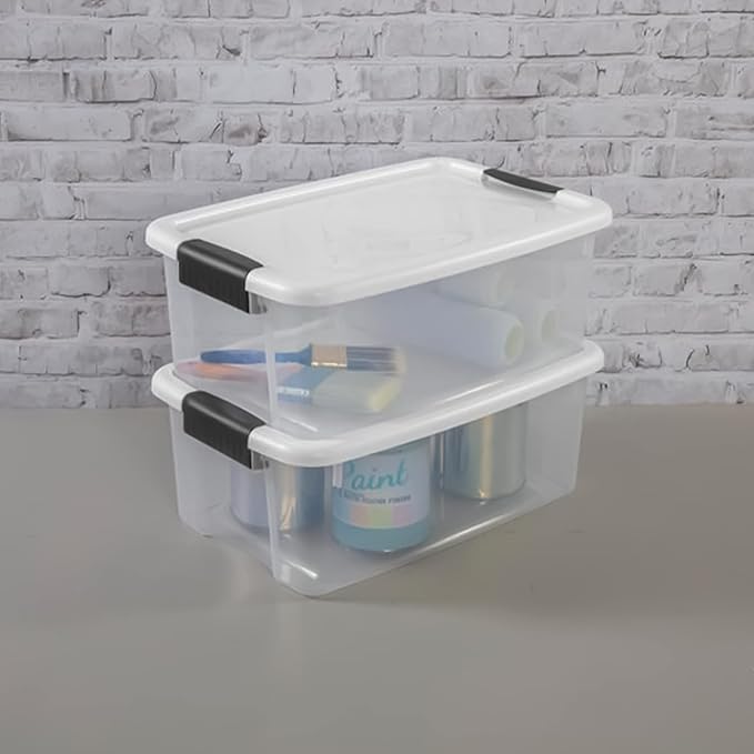 STERILITE 19848006 Ultra Storage Tote with Titanium latches, 18 Quart