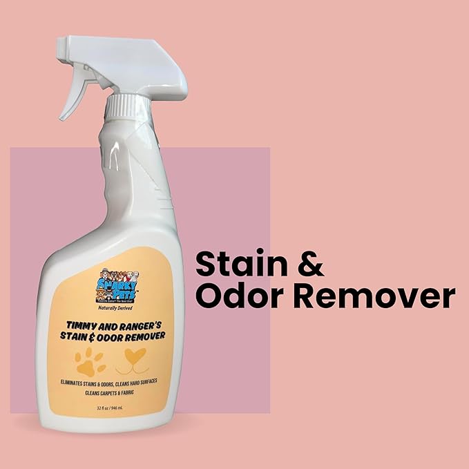 Stain & Odor Remover – Enzyme-Powered Cleaner for Pet Accidents on Carpet, Furniture & Floors – 32 oz Spray – Safe for Dogs, Cats & Homes