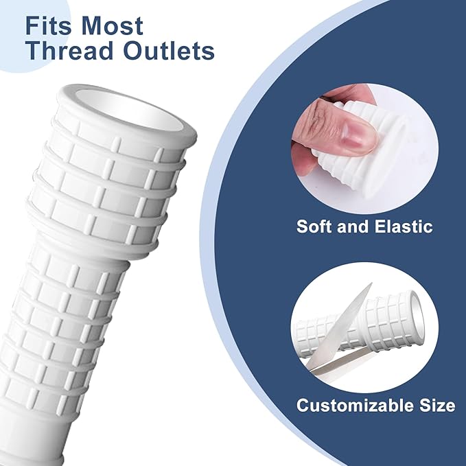Universal Dehumidifier Drain Hose 13 Feet Air Conditioner Hose with Cut-Table Rubber Adapter Connect Clamp and Teflon Tape, Drain Pipe for Dehumidifiers, Air Conditioners