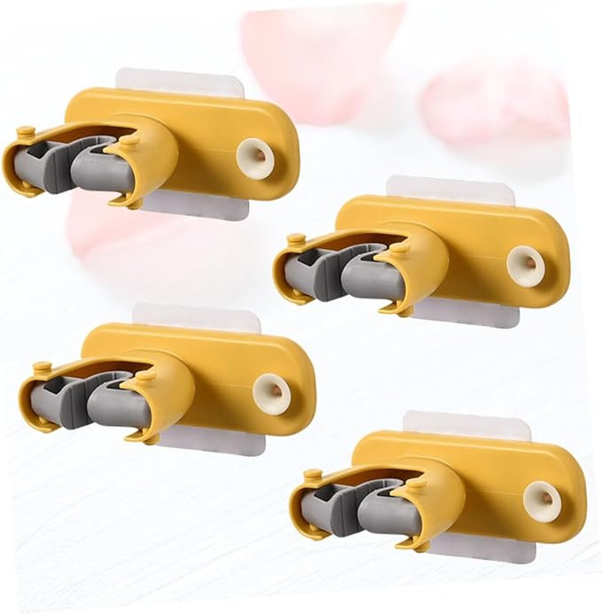 4pcs Bathroom Storage Rack Mop Broom Holder Wall Mounted Mop Hanger Cleaning Tools Organizer