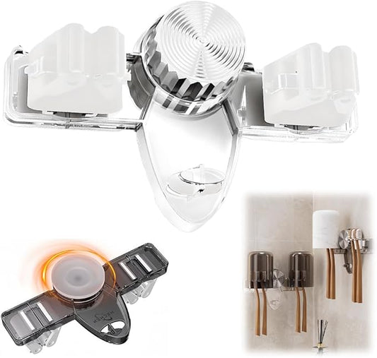 Broom Holder Mop Hanger, 2026 New No punching required Broom Hanger Organizer for Bathroom, Kitchen, Office，Utility Room，Laundry Room,Home Garden, Garage Storage and Organization Rack (White)