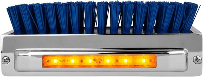 GG Grand General Chrome Aluminum 7-1/2" (L) x 2-5/8" (H) x 3" (D) Boot Caddies, Blue brush w/Amber/Clear Led, 98983