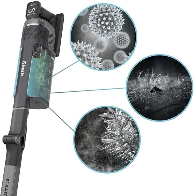 Shark UZ865H Stratos Cordless Vacuum with Clean Sense IQ, DuoClean PowerFins HairPro, Includes Duster Crevice Tool & Anti-Allergen Brush, Up to 50 Minute Runtime, Gray (Renewed)