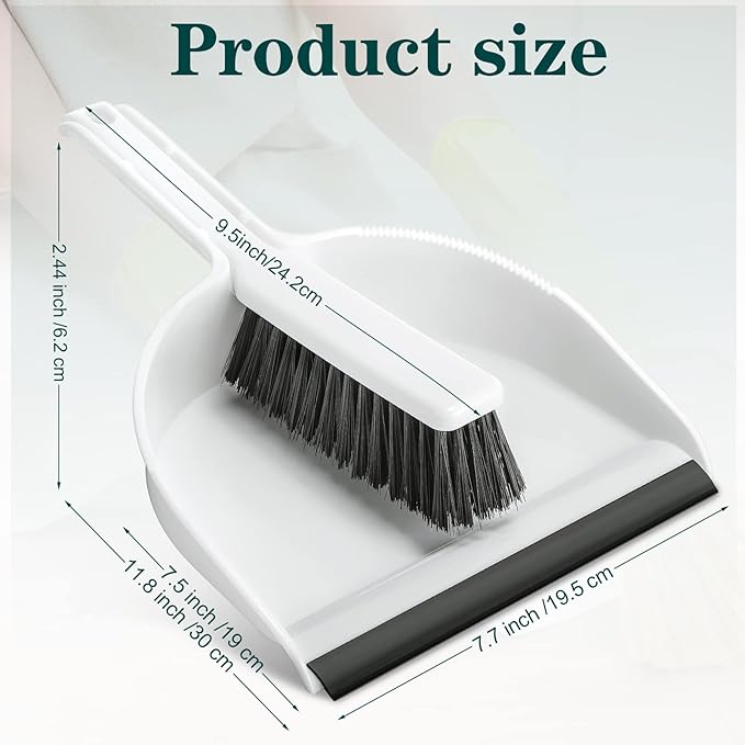 Zubebe 12 Pcs Mini Dustpan and Brush Set, Small Broom and Dustpan Set Small Cleaning Brush Portable Hand Broom Set for Home Office Kitchen Table Desktop Floor Cleaning Supplies