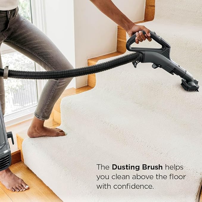 Shark AZ2002 Vertex Powered Lift-Away Upright Vacuum with DuoClean PowerFins, Self-Cleaning Brushroll, Large Dust Cup, Pet Crevice Tool, Dusting Brush & Power Brush, Silver/Rose Gold
