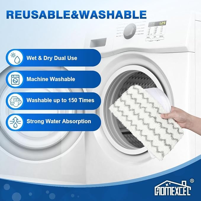 HOMEXCEL Steam Mop Replacement Pads for Shark Steam Mops S1000/S1000A/S1000C/S1000WM/and S1001C-Reusable Microfiber Steamer Scrub Mop Pads for All Hard Floors-4 Pack