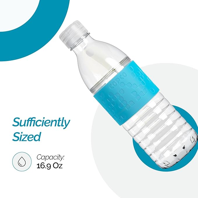 Copco Hydra Water Bottle with Spill-Resistant Lid, 16.9 oz - Reusable Tritan Non-Slip Sleeve, Twist-Open Body - BPA-Free, Leak-Proof, Durable & Portable for Gym, Office, School (Light Blue)