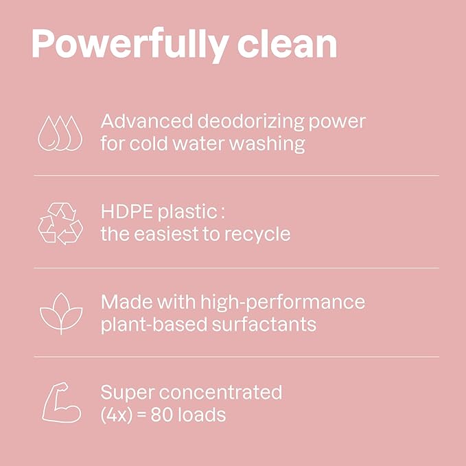 ATTITUDE Baby Laundry Detergent Refill, EWG Verified Plant-Based Liquid, Unscented Baby Clothes Wash, HE Compatible, 80 Loads, 67.6 Fl Oz