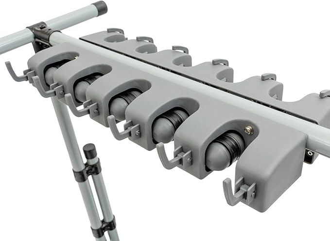 Garden Tool Organizer, 10 Slots with Hooks, Movable Floor-Mounted Mop Rack Floor Standing Cleaning Tool Cart Storage for Garage Organization and Storage, Hold Long-Handled Tool/Rake/Broom (Style 1)