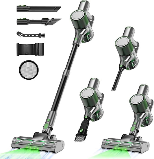 Cordless Stick Vacuum Cleaner - Lightweight Handheld Vacuum with Self Standing, Removable Battery with 45min Running Time, Anti-tangle Wireless Vacuum for Home Pet Hair/Hardwood Floor/Carpet GB