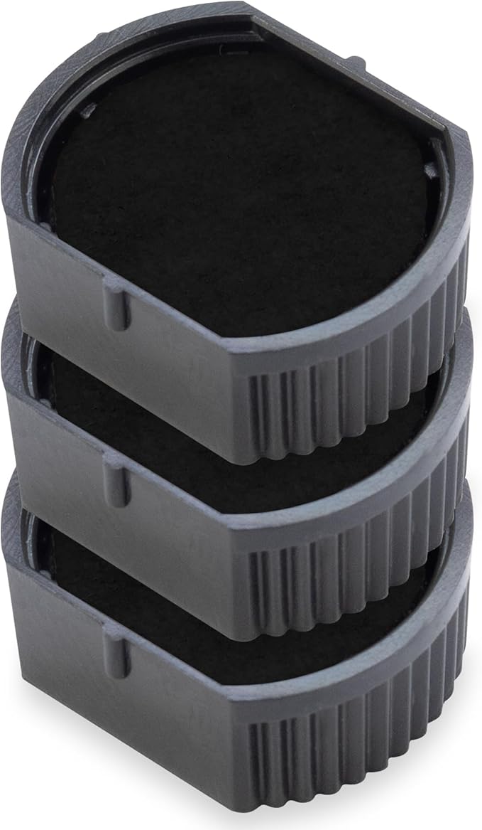 E/R12 Replacement Pad Compatible for 2000 Plus Printer R12 - Water Based - Pack of 3 - Black