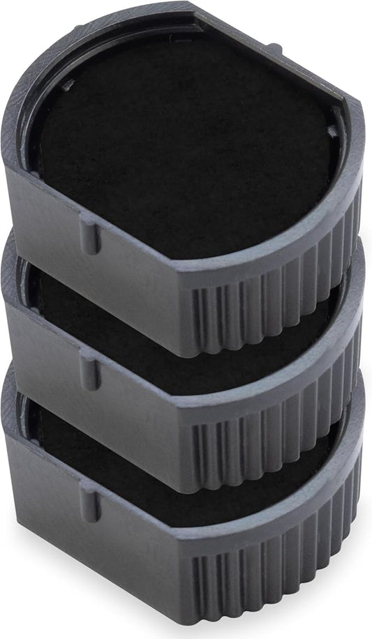 E/R12 Replacement Pad Compatible for 2000 Plus Printer R12 - Water Based - Pack of 3 - Black