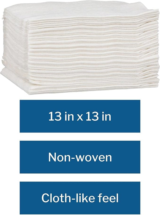 McKesson Disposable Washcloths, Soft, Absorbent and Strong, 13 in x 13 in, 50 Count, 16 Packs, 800 Total