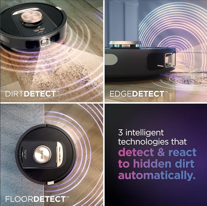 Shark RV2820AE Detect Pro Self-Empty Robot Vacuum, XL 60-Day HEPA Base, Best for Pet Hair, Smart Home Mapping, LiDAR Navigation (Renewed)