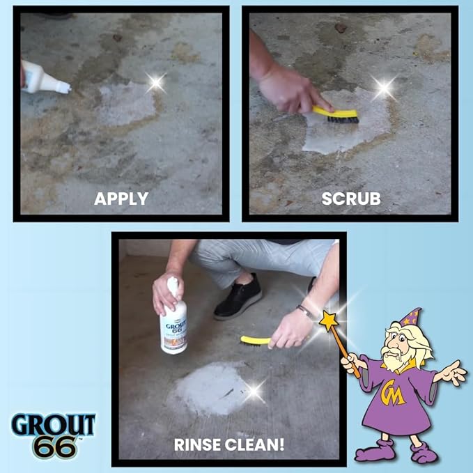Grout66: Grout and Tile Cleaner with Low-Odor, Non-Fuming Formula Ideal for Heavy-Duty Cleaning, Quick Touch-Ups, and Tile Maintenance. This Two Quarts Kit ensures Effortless Cleaning.