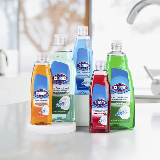 Clorox Ultra Concentrated Liquid Dish Soap with OXI, Fresh Scent - Dishwashing Detergent, Bleach-Free Formula Powers Through Grease, 26 Fl Oz - 2 Pack
