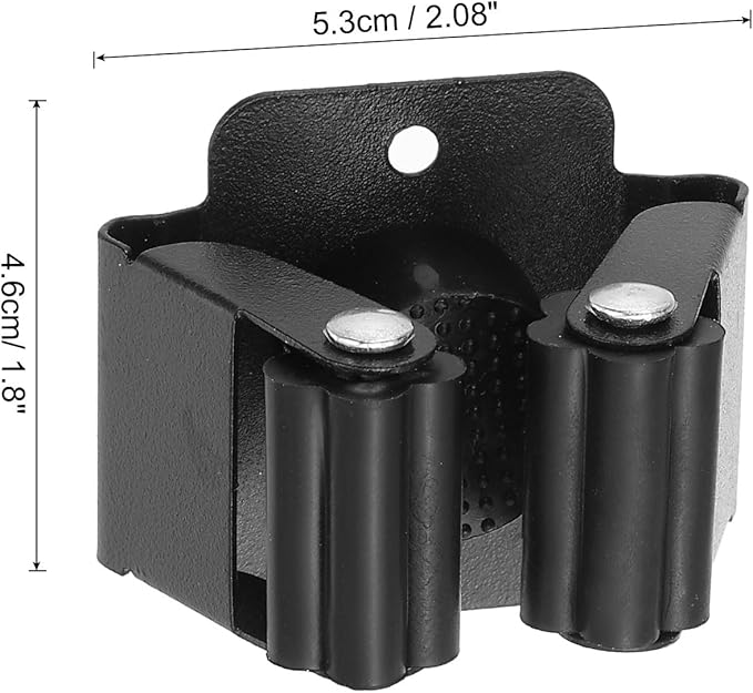 PATIKIL Broom and Mop Holder, 12 Pack Wall Mounted Stainless Steel Mop Hanger Heavy Garden Tool Organizer Rack Hanging Clips with Screws for Home Garage, All Black