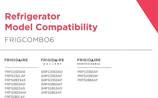 Frigidaire PurePour® PWF-1 (FPPWFU01) & PureAir® AF-2 (FRGPAAF2) Water & Air Filter Combo Kit,(Pack of 6)