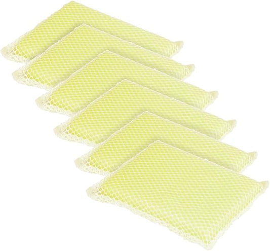 LOLA Nylon Net Sponge Cleaning Pad, 6 Pack, Non Scratch Scrubbers, Safe on Non-Stick Surfaces & Coated Cookware & Dishes - Gentle Effective Cleaning
