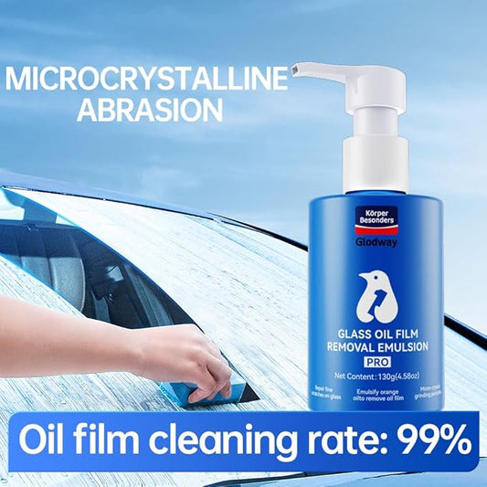 Glodway Car Glass Windshield Cleaner,Oil film Remover, Streak-Free Shine on Windows, Windshields, and Mirrors, Ammonia Free, for Auto and Home,4.58 OZ,3 Pack